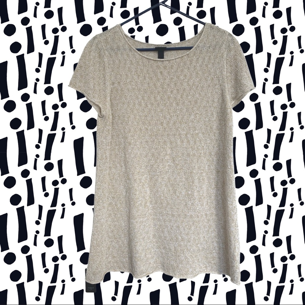 Eileen Fisher 100% Linen Knit Tunic Top size L